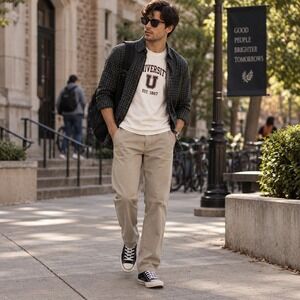 Dockers Original Slim Fit Chino Pants 30x32 100% Cotton Khaki Preppy Work School